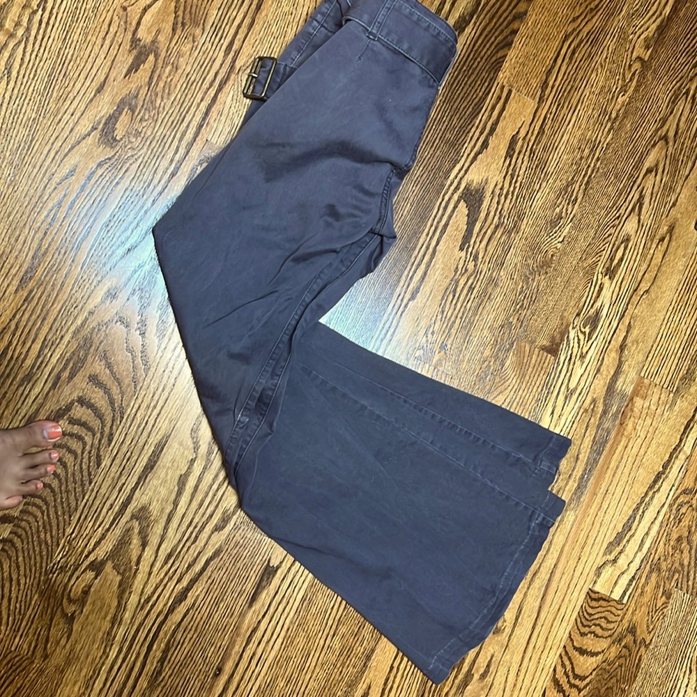 BCBG generation navy khaki boot cut pant with belt